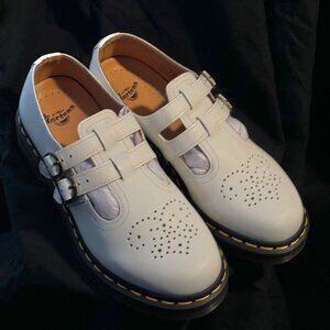 US9 White Mary Janes- Dr. Martens
